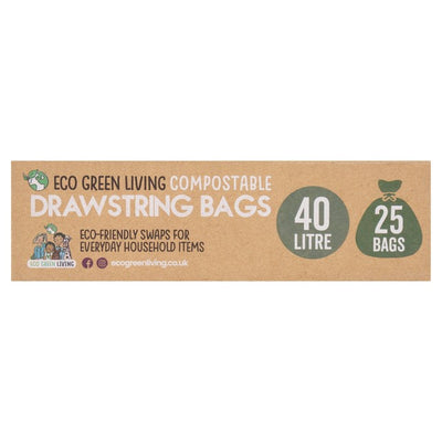 M&S Eco Green Living Certified Compostable Heavy Duty Drawstring Bin Bags 40L- Buy online at McGrocer