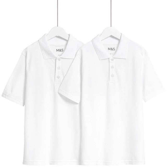 M&S polo shirt White 12-13 Years, imported from the UK