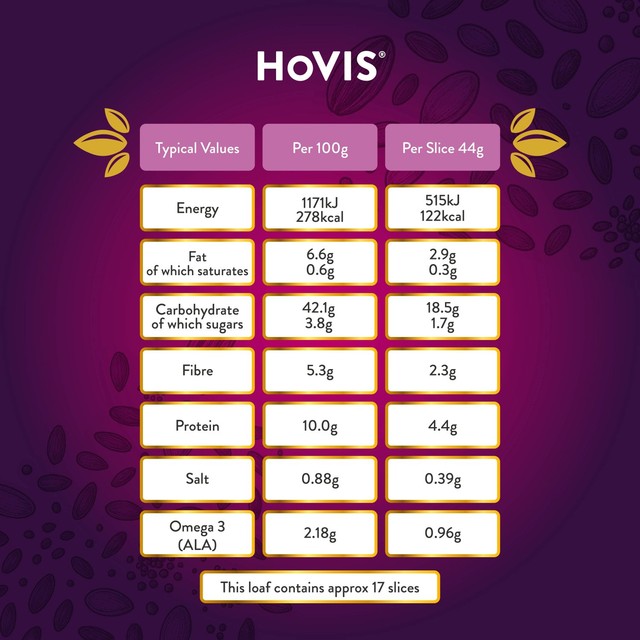 Hovis Seed Sensations seven seeds bread 800g, UK version