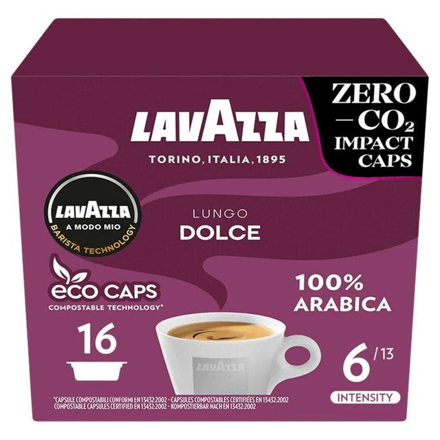 Lavazza Lungo Dolce coffee capsules 16 capsules, UK version