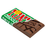 Tony's Chocolonely milk chocolate bar with hazelnuts 180g (British brand)