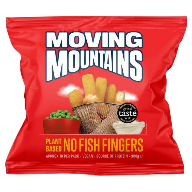 Moving Mountains Plant Based Fish Fingers Breaded 300g, imported from the UK