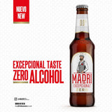 Madri Excepcional 0.0% alcohol-free lager beer 4 x 330ml, imported from the UK