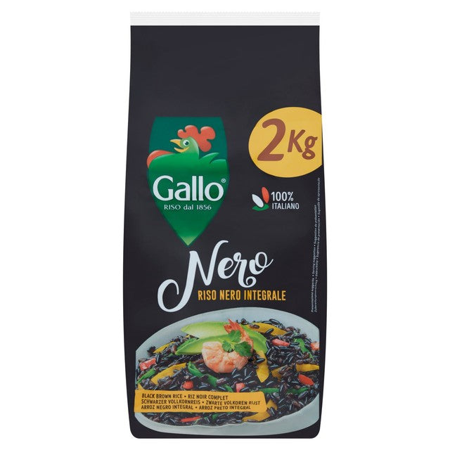 Riso Gallo Black wholegrain rice 2kg, imported from the UK