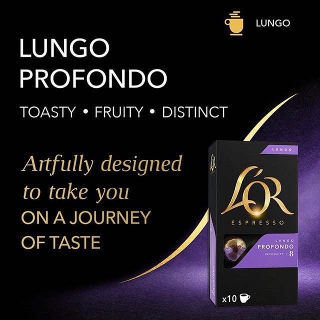 L'OR Lungo Profondo coffee pods 10 capsules, UK version
