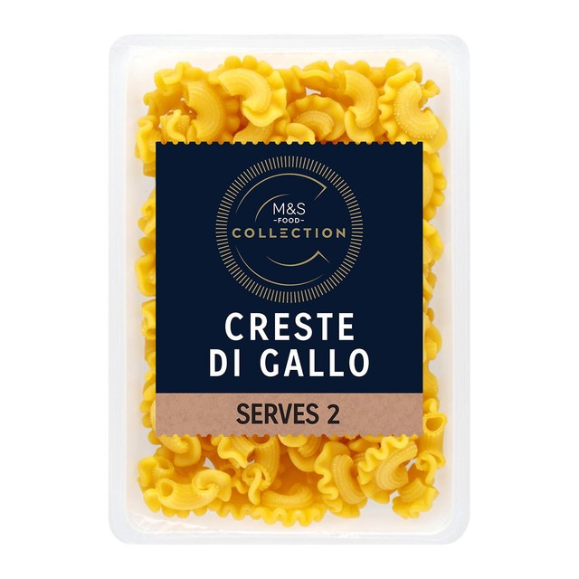M&S fresh egg pasta Creste di Gallo 250g, imported from the UK