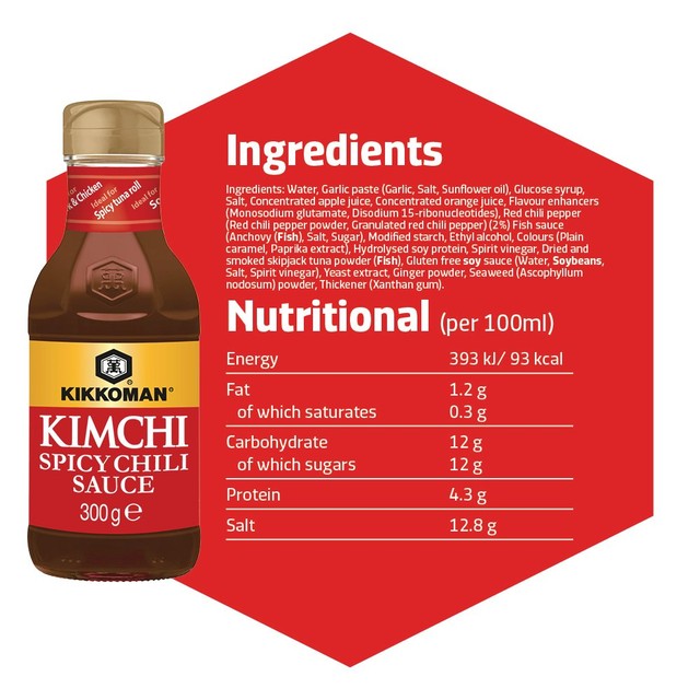 Kikkoman spicy chilli sauce for kimchi bottle, UK version