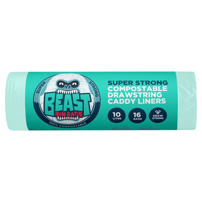 M&S BEAST Compostable Drawstring Caddy Liners Bin Bags 10L 16 Pack- Buy online at McGrocer