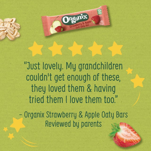 Organix strawberry apple soft oaty bars 6x23g , imported from the UK