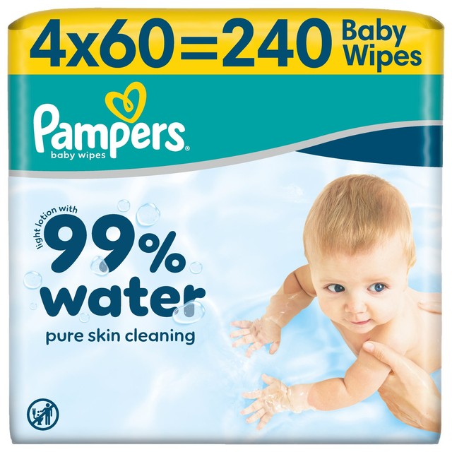 Pampers 99% water baby wipes (British brand)