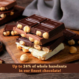 Novi dark chocolate bar with whole hazelnuts 130g, imported from the UK