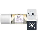 Ocado tall kitchen bin liners 50L, imported from the UK