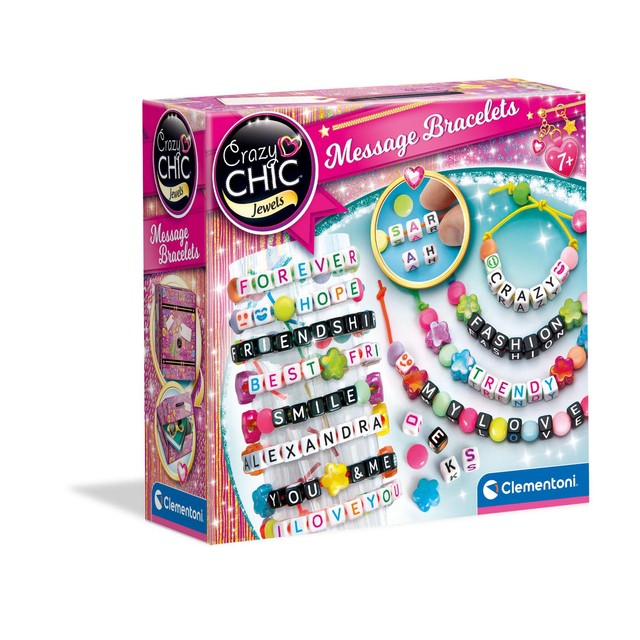 Clementoni Crazy Chic message bracelet craft kit, imported from the UK