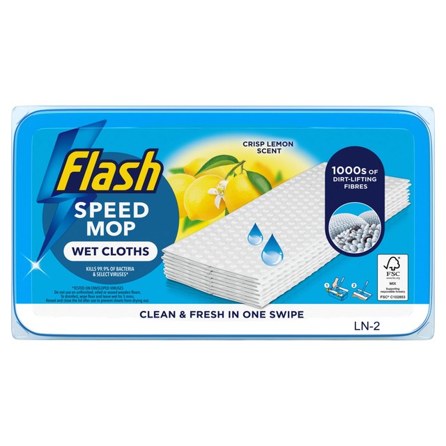 Flash Speed Mop wet cloth refills crisp lemon 24 pack - British product