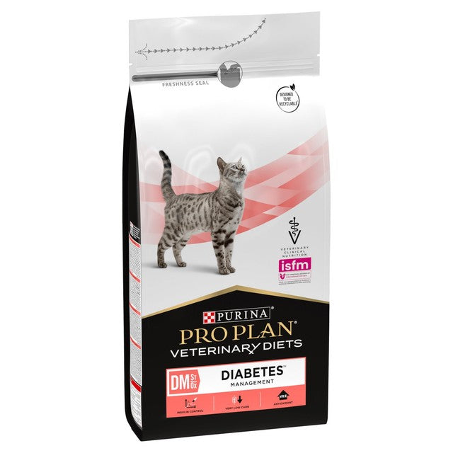 Pro Plan DM Diabetes Management dry cat food, imported from the UK