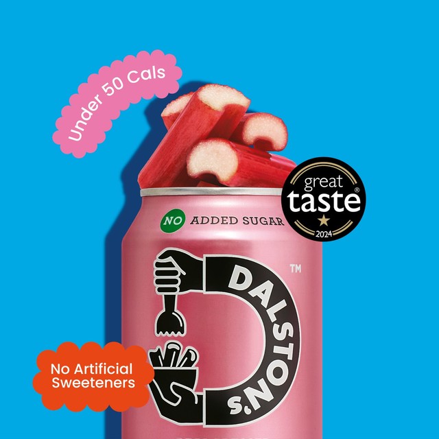 Dalston's sparkling rhubarb drink 4 x 330ml cans - British product