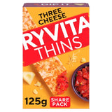 Ryvita Three Cheese Flatbread Crackers 125g, imported from the UK