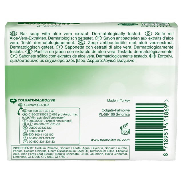 Palmolive bar soap aloe vera 2 x 90g, imported from the UK