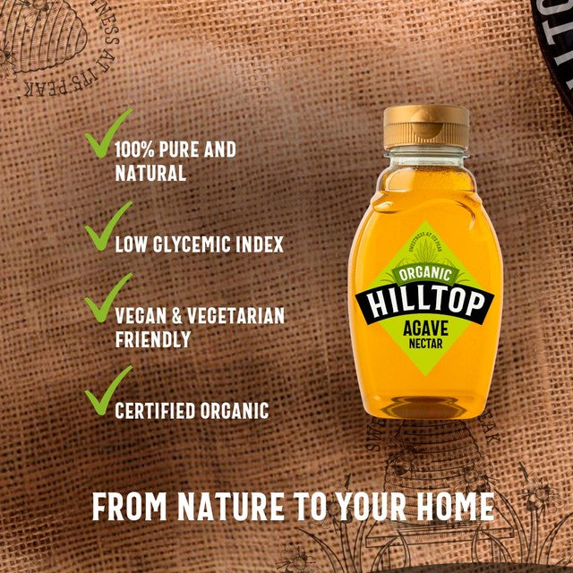 Hilltop Honey Organic Agave Syrup 330g, UK version