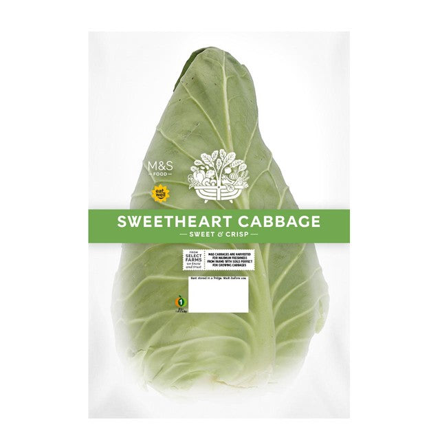 Pakket M&S ​​Sweetheart Cabbage, importert fra Storbritannia