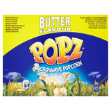 Popz butter microwave popcorn 6 x 90g, imported from the UK