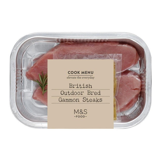 M&S honey and mustard gammon steaks 381g, imported from the UK