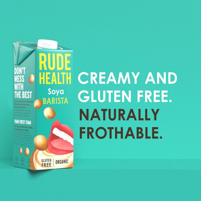 Rude Health Organic Soya Barista Drink 1L, imported from the UK