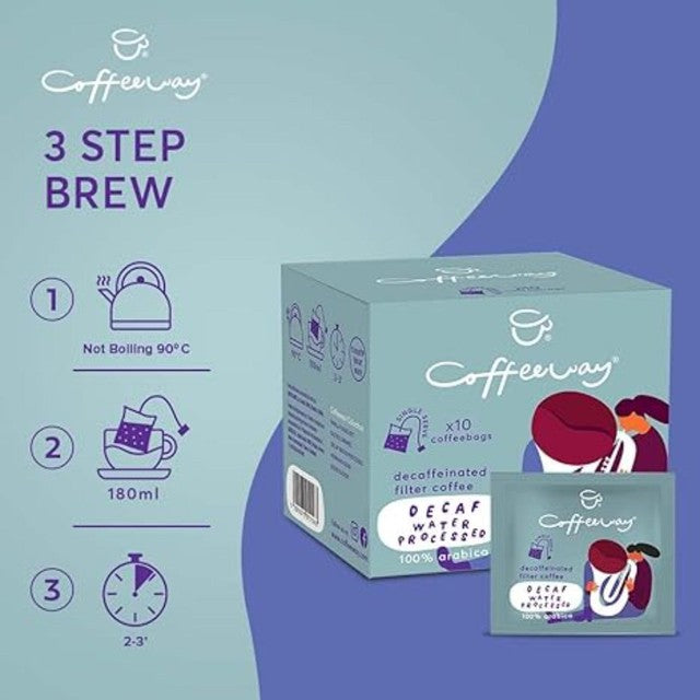 Coffeeway decaf water processed coffee bags - British product