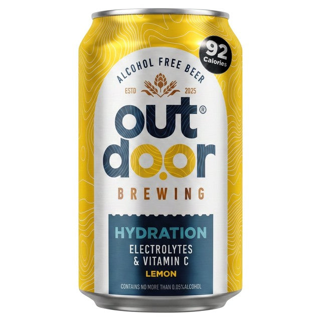 Outd00r alcohol-free lemon lager, imported from the UK