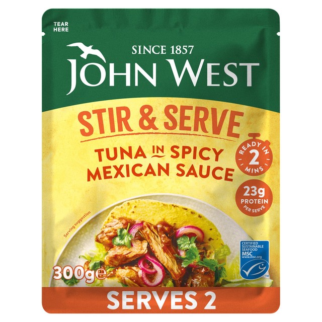 John West Stir & Serve tuna in spicy Mexican sauce 300g, UK version