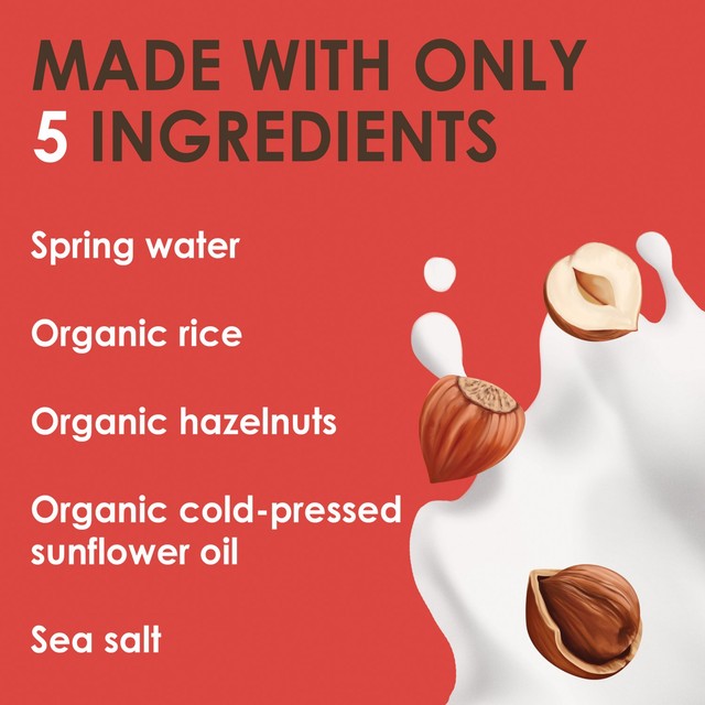 Rude Health Organic Hazelnut Drink 1L, imported from the UK