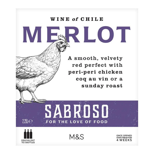 M&S Merlot wine pouch 3 bottle equivalent - British product