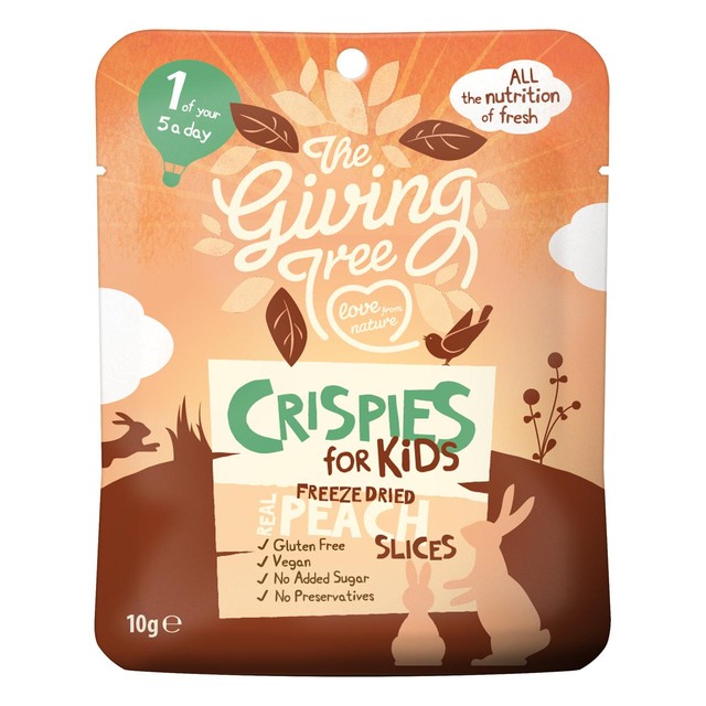 Giving Tree peach crisps kids fruit snack 10g, UK version