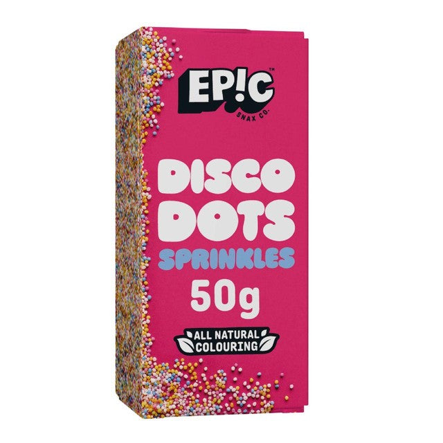 Epic Disco Dots cake sprinkles, imported from the UK