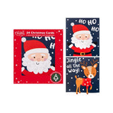 RSW International Santa & Reindeer mini cards pack of 24 - British product
