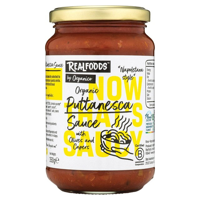 Realfoods Organic Puttanesca sauce 350g (British brand)