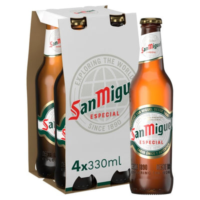 M&S San Miguel Especial Spansk Lager Øl 4 x 330ml- Kjøp på nett hos McGrocer