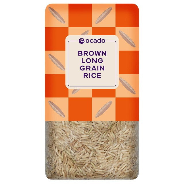 Ocado brown long grain rice 1kg, imported from the UK