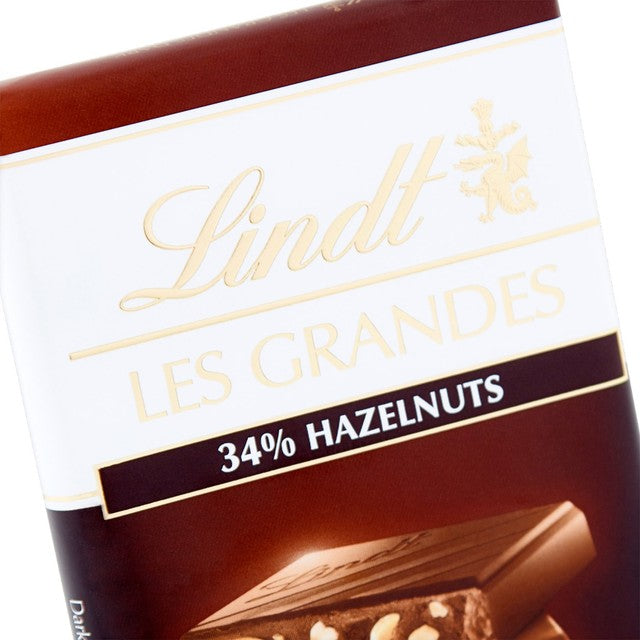 Lindt hazelnuts dark chocolate bar 150g, UK version
