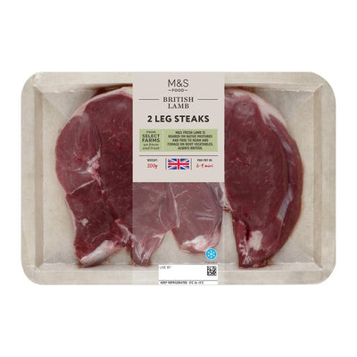 M&S 2 شرائح لحم فخذ غنم بريطاني 300 جرام