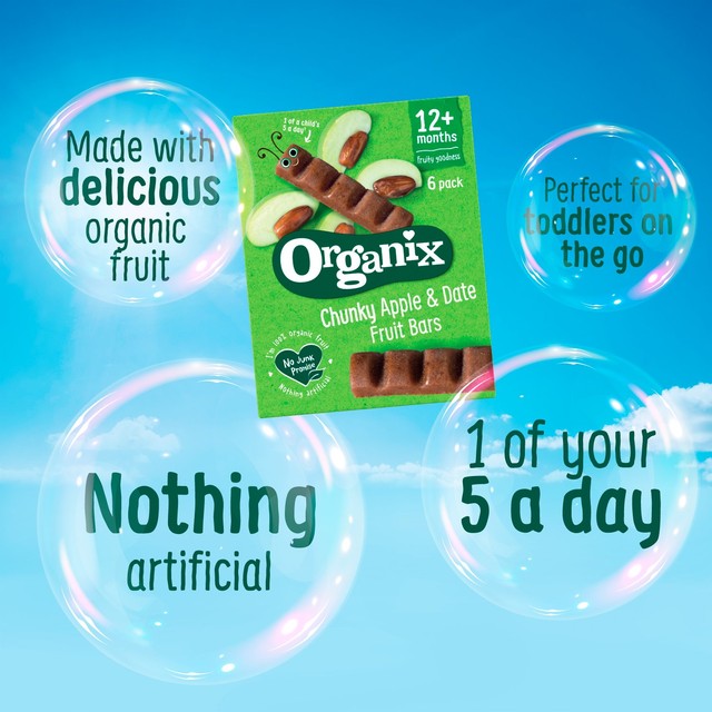 Organix Apple Fruit Bars 6 x 17g, imported from the UK