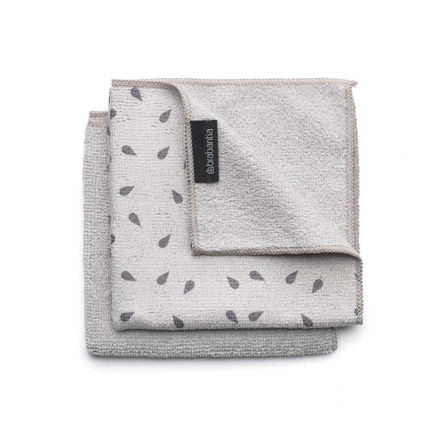 Brabantia light grey microfibre dish cloths 2-pack - British product