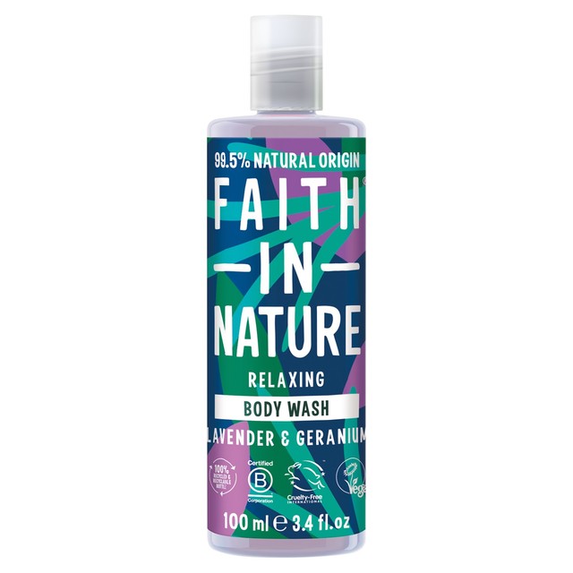 Faith In Nature Body Wash Lavender Geranium 100ml - British product