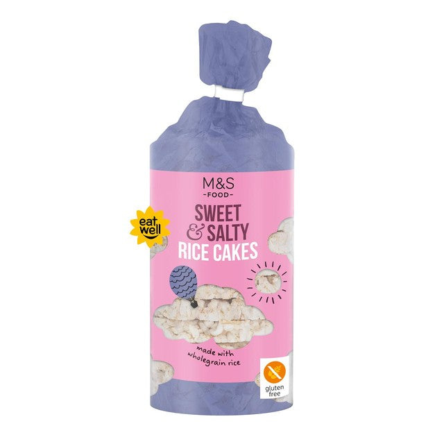 M&S sweet and salty wholegrain rice cakes 133g, imported from the UK