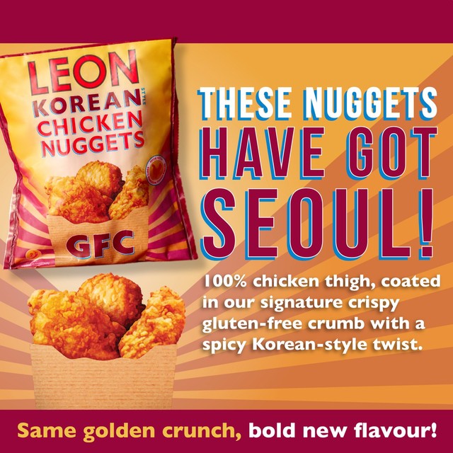 Leon Spicy Korean GFC Chicken Nuggets 300g, UK version