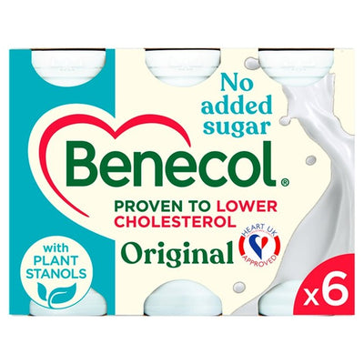 Benecol Cholesterinsenkendes Joghurtgetränk Original, ohne Zuckerzusatz, 6 x 67.5 g