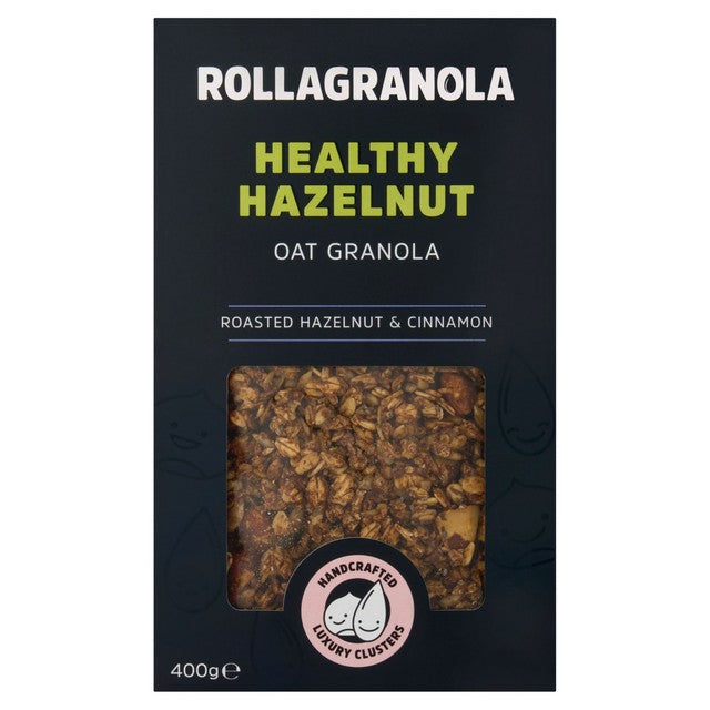 Rollagranola Healthy Hazelnut Oat Granola 400g, imported from the UK