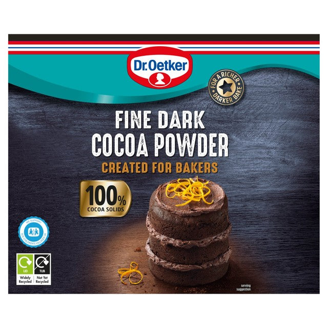 Dr. Oetker Fine 100% Dark Cocoa Powder 190g - British product