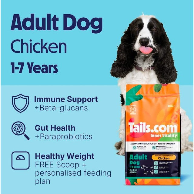 Tails dog food for medium and large dogs chicken 2kg (British brand)