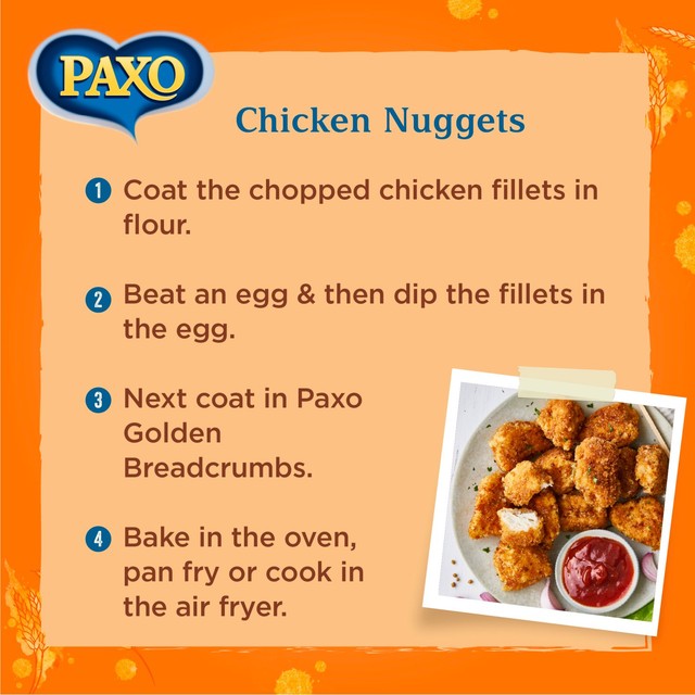 Paxo Golden Breadcrumbs 227g, imported from the UK